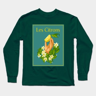 Les Citron Illustration - Lemon Citrus Design Long Sleeve T-Shirt